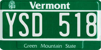 VT license plate YSD518