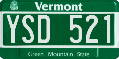 VT license plate YSD521