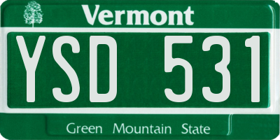 VT license plate YSD531