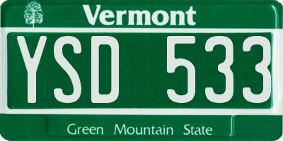 VT license plate YSD533