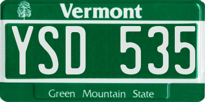 VT license plate YSD535
