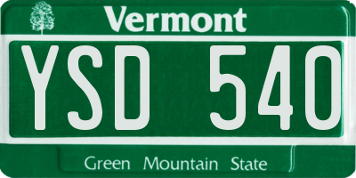 VT license plate YSD540