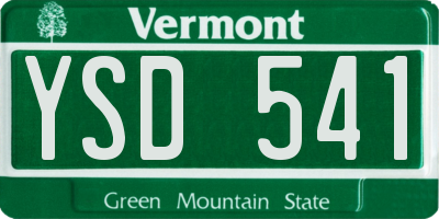 VT license plate YSD541