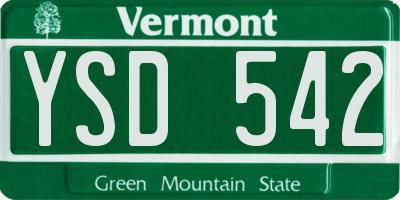 VT license plate YSD542