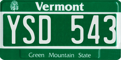 VT license plate YSD543