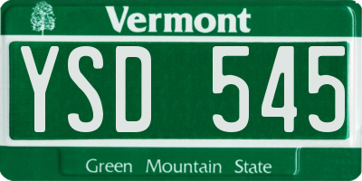 VT license plate YSD545