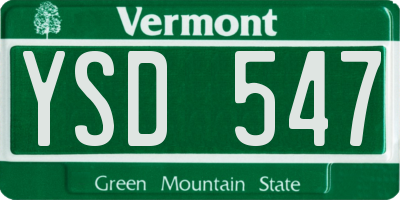 VT license plate YSD547