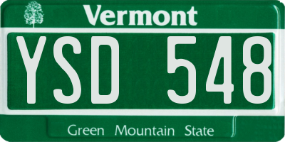 VT license plate YSD548