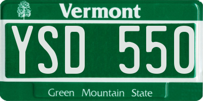 VT license plate YSD550