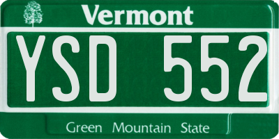 VT license plate YSD552