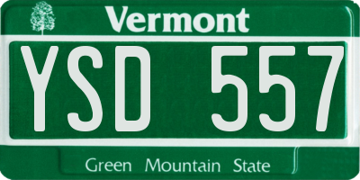 VT license plate YSD557