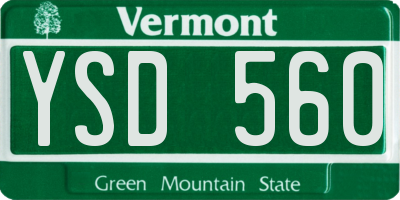 VT license plate YSD560
