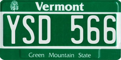 VT license plate YSD566