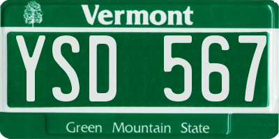 VT license plate YSD567