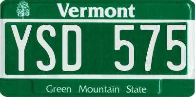 VT license plate YSD575