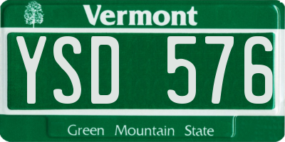 VT license plate YSD576