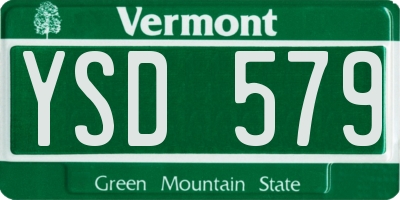 VT license plate YSD579