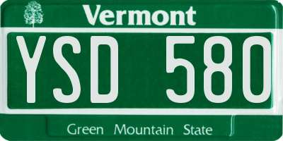 VT license plate YSD580