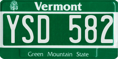 VT license plate YSD582