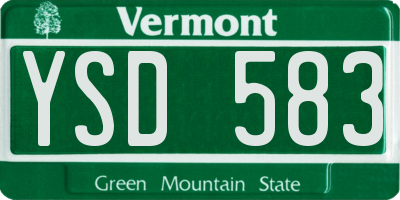 VT license plate YSD583