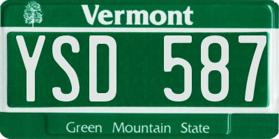 VT license plate YSD587