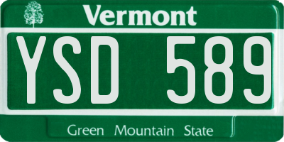 VT license plate YSD589