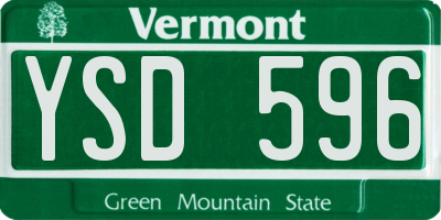 VT license plate YSD596