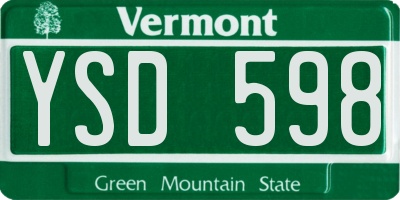 VT license plate YSD598