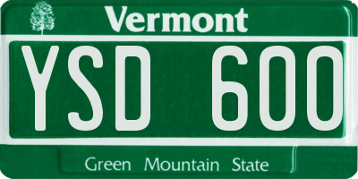 VT license plate YSD600