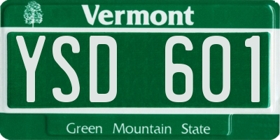 VT license plate YSD601