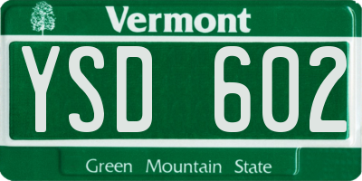 VT license plate YSD602