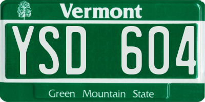 VT license plate YSD604