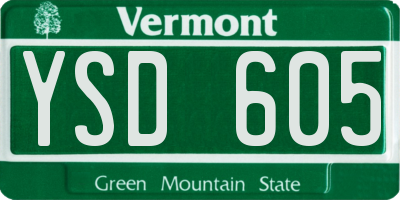 VT license plate YSD605
