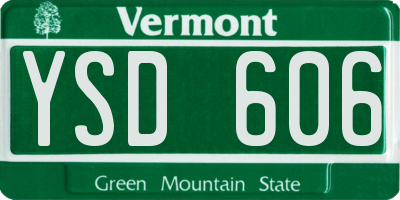 VT license plate YSD606