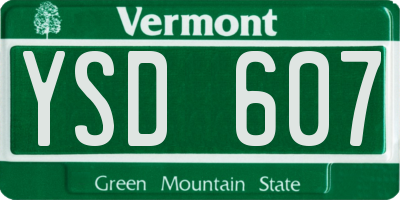 VT license plate YSD607