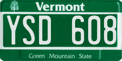 VT license plate YSD608