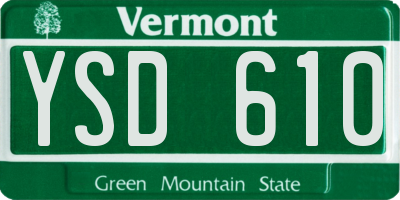 VT license plate YSD610