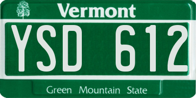 VT license plate YSD612