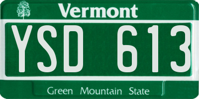 VT license plate YSD613