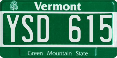 VT license plate YSD615
