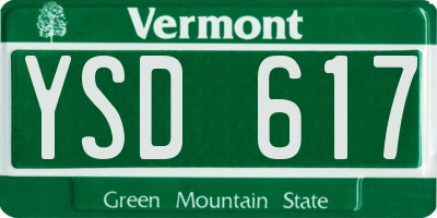 VT license plate YSD617