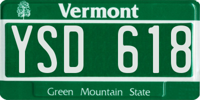 VT license plate YSD618