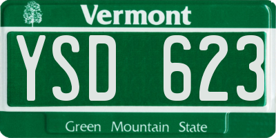 VT license plate YSD623