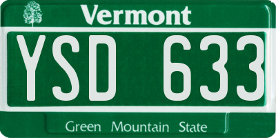 VT license plate YSD633