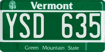 VT license plate YSD635