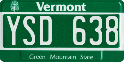 VT license plate YSD638