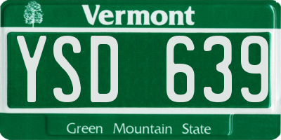 VT license plate YSD639
