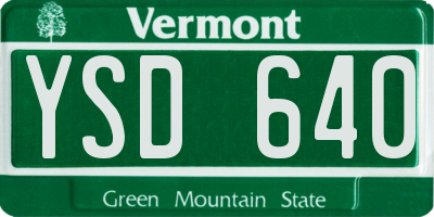 VT license plate YSD640