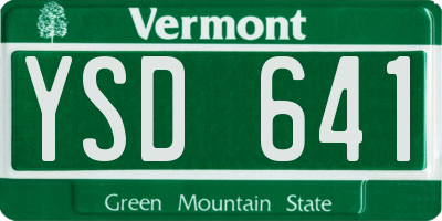 VT license plate YSD641