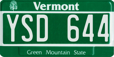 VT license plate YSD644